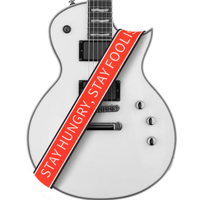 AMUMU Proverb Quotes Print Guitar Strap Red Polyester Cotton -PC11P